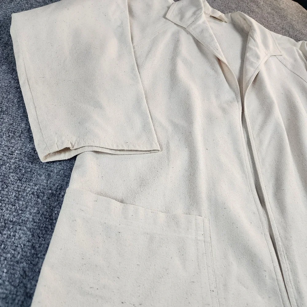 Vintage Naturelle George Georgiou Raw Silk Cardigan Cream‎ XS Coat Lagenlook
